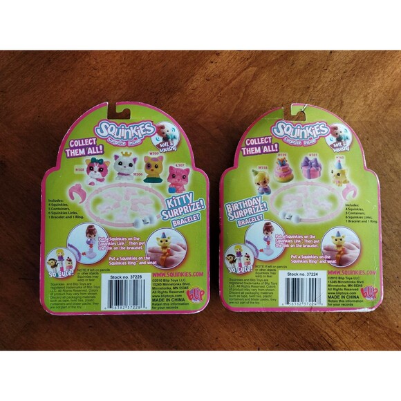 New Squinkies Kitty & Birthday Surprise Surpize Bracelet Ring Links 2010 Lot - Picture 4 of 14